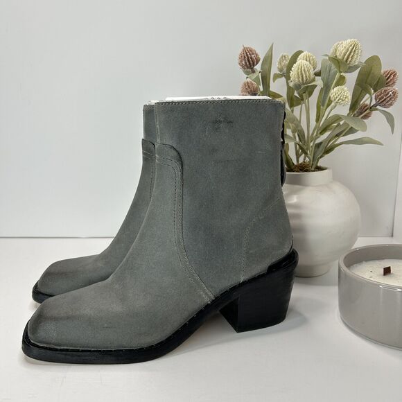 Rag & Bone Bristol Waxed Suede Ankle Boots Dark Gray Women's US 8/EU 38 - Picture 5 of 14